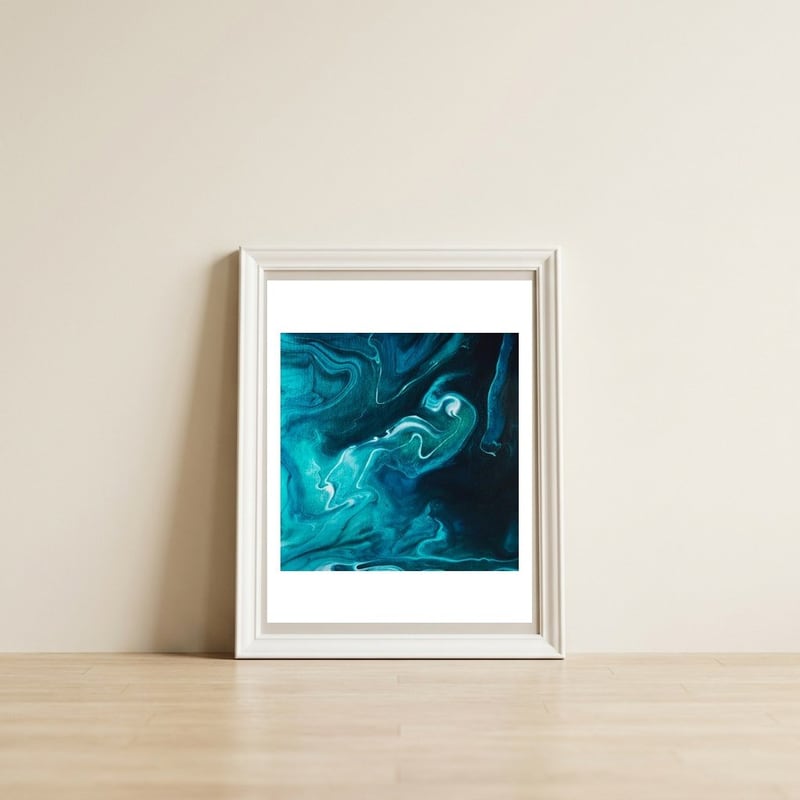 Gravity II — framed, leaning against the wall