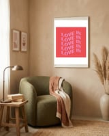 Love is Love framed in a tender room thumbnail