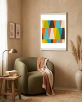 Retro Color Block Triangle framed in a tender room thumbnail