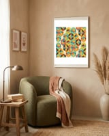 Retro Color Block Kaleidoscopic  framed in a tender room thumbnail