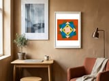 Kilim Floral Orange framed in a focused room thumbnail