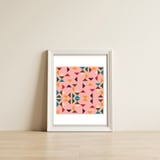 Kilim Pink Triangle Pattern — framed, leaning against the wall thumbnail