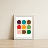 Retro Polka Dots — framed, leaning against the wall thumbnail