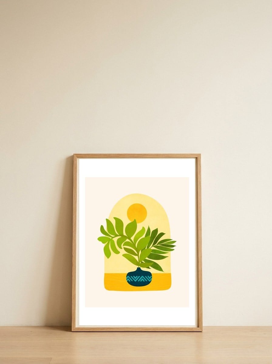 Sunday Morning — framed, leaning against the wall