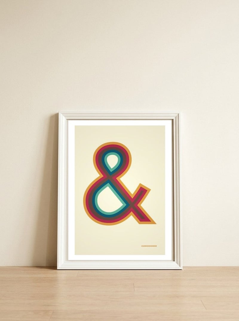 1970s Retro Ampersand — framed, leaning against the wall