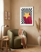 Mid Century 3d Star framed in a tender room thumbnail
