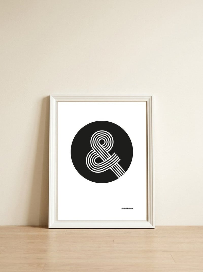 Mono Ampersand — framed, leaning against the wall