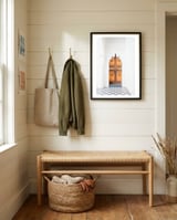 Ancient Moroccan Door framed in a relaxed room thumbnail