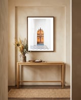 Ancient Moroccan Door framed in a welcoming room thumbnail