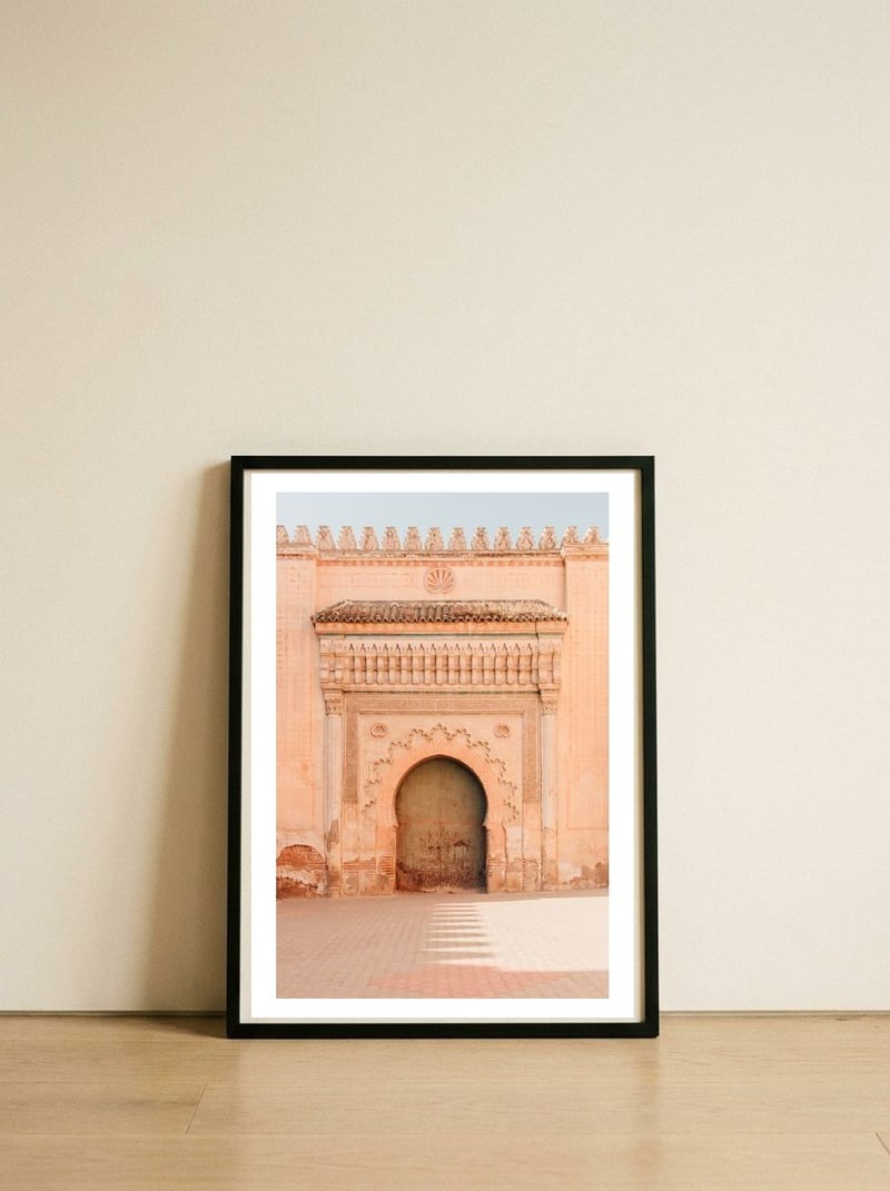 Grand Moroccan Door Marrakech — framed, leaning against the wall