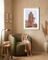 Marrakech Moroccan Mosque framed in a tender room thumbnail