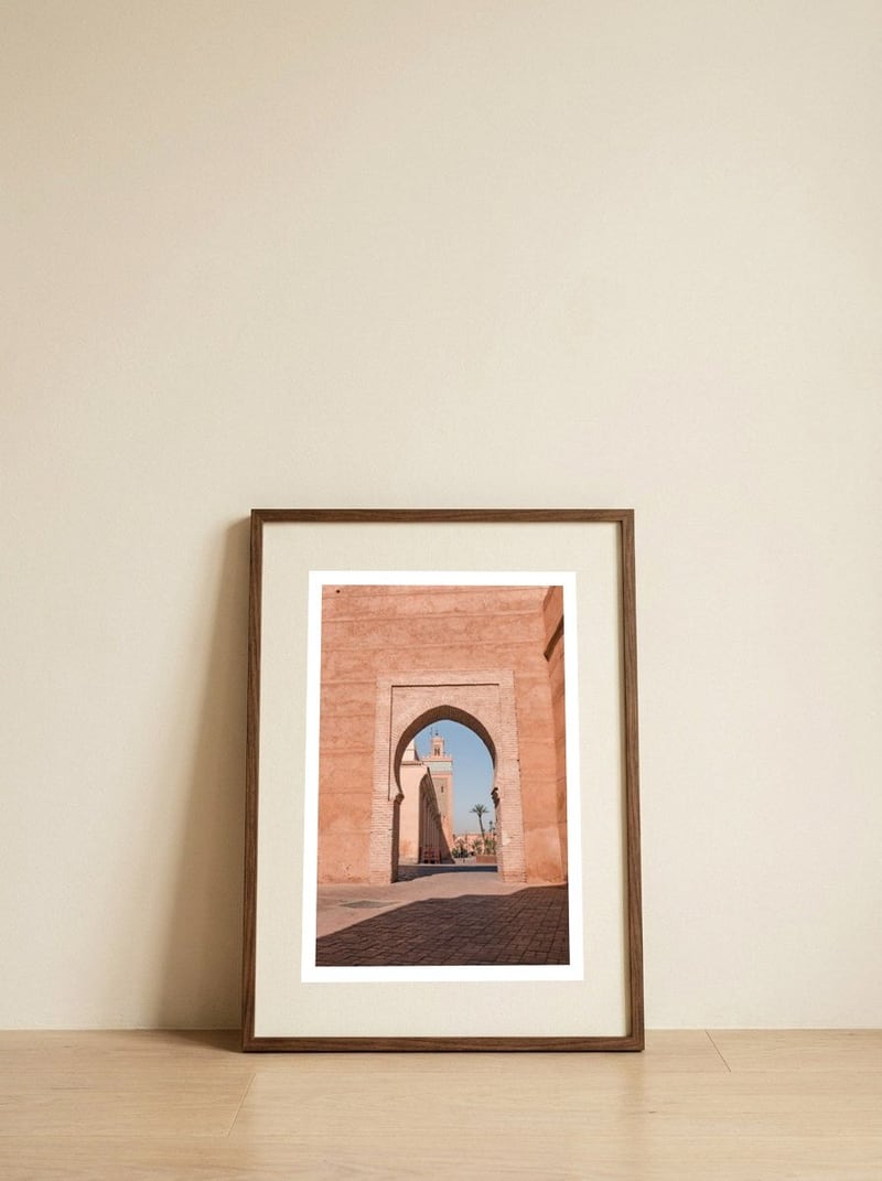 Marrakech Mosque — framed, leaning against the wall