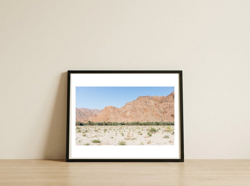 Middle East Desert Road — framed, leaning against the wall