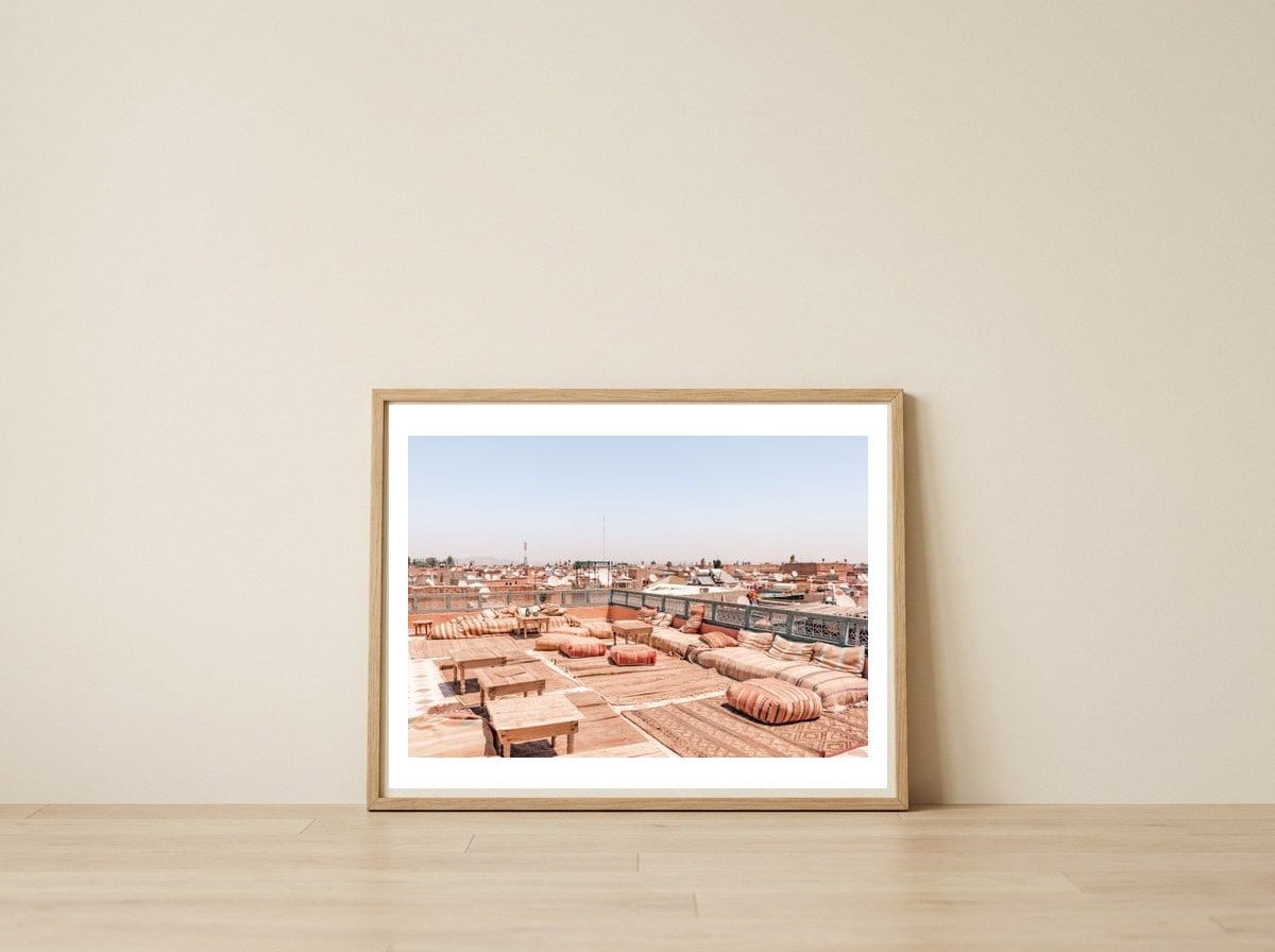 Moroccan Rooftop 1 — framed, leaning against the wall