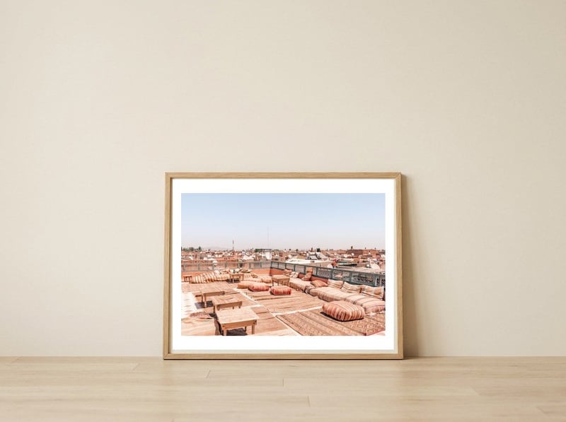 Moroccan Rooftop 1 — framed, leaning against the wall