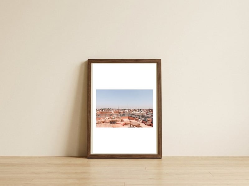 Moroccan Rooftop 2 — framed, leaning against the wall