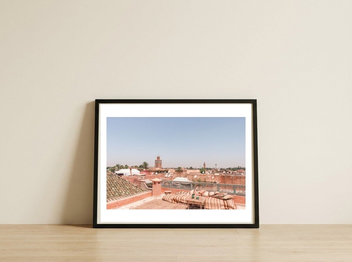 Moroccan Rooftop 3 — framed, leaning against the wall