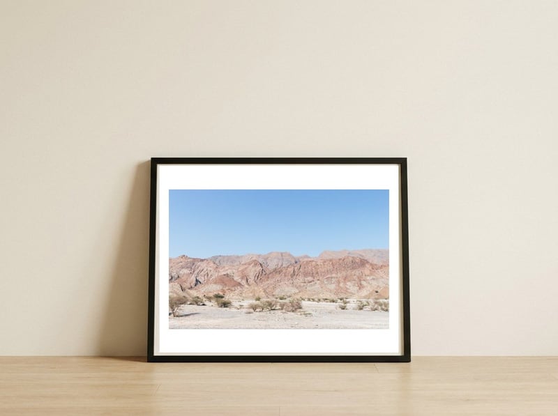 Rocky Desert Road — framed, leaning against the wall