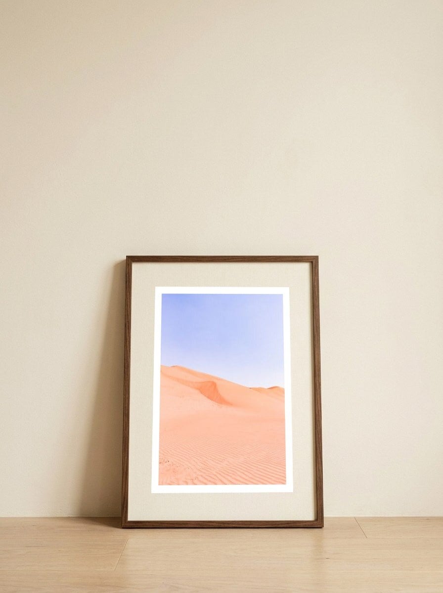 Sahara Desert Portrait — framed, leaning against the wall
