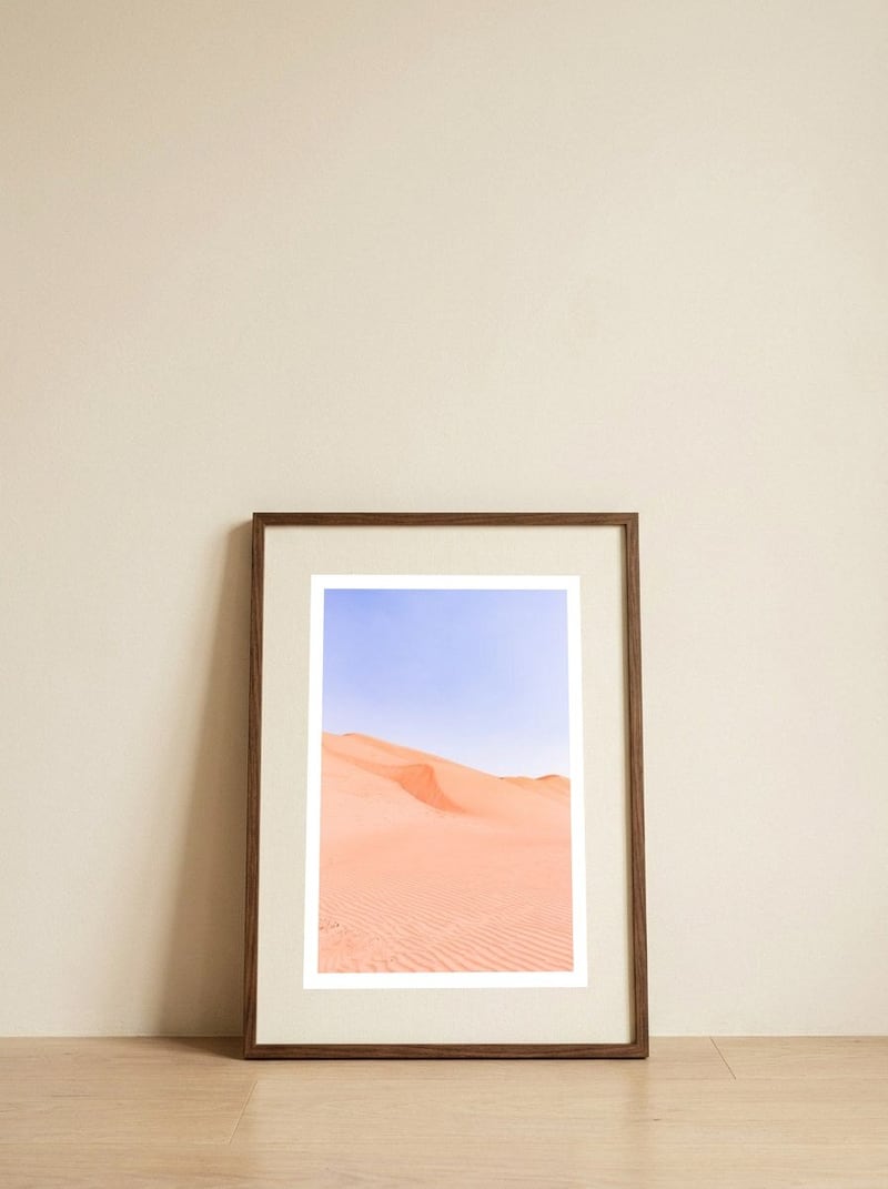 Sahara Desert Portrait — framed, leaning against the wall