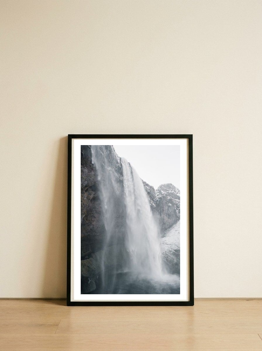 Seljalandsfoss Waterfall Iceland 4 — framed, leaning against the wall