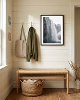 Seljalandsfoss Waterfall Iceland 4 framed in a relaxed room thumbnail