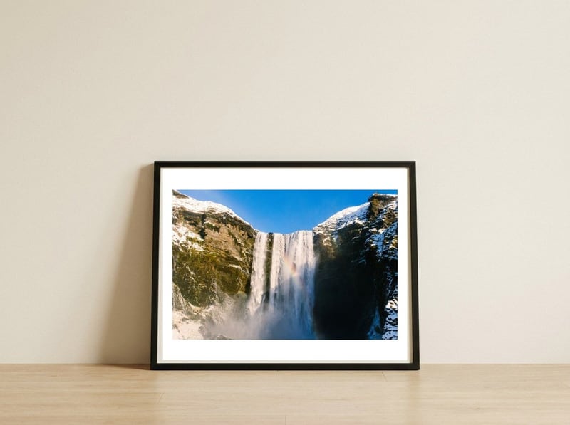 Skogafoss Waterfall Iceland 4 — framed, leaning against the wall