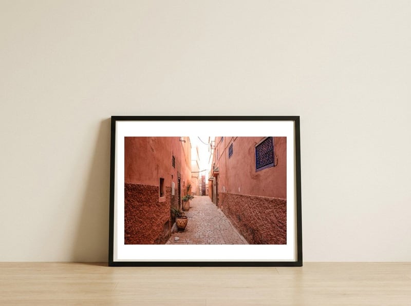 Street Landscape New — framed, leaning against the wall
