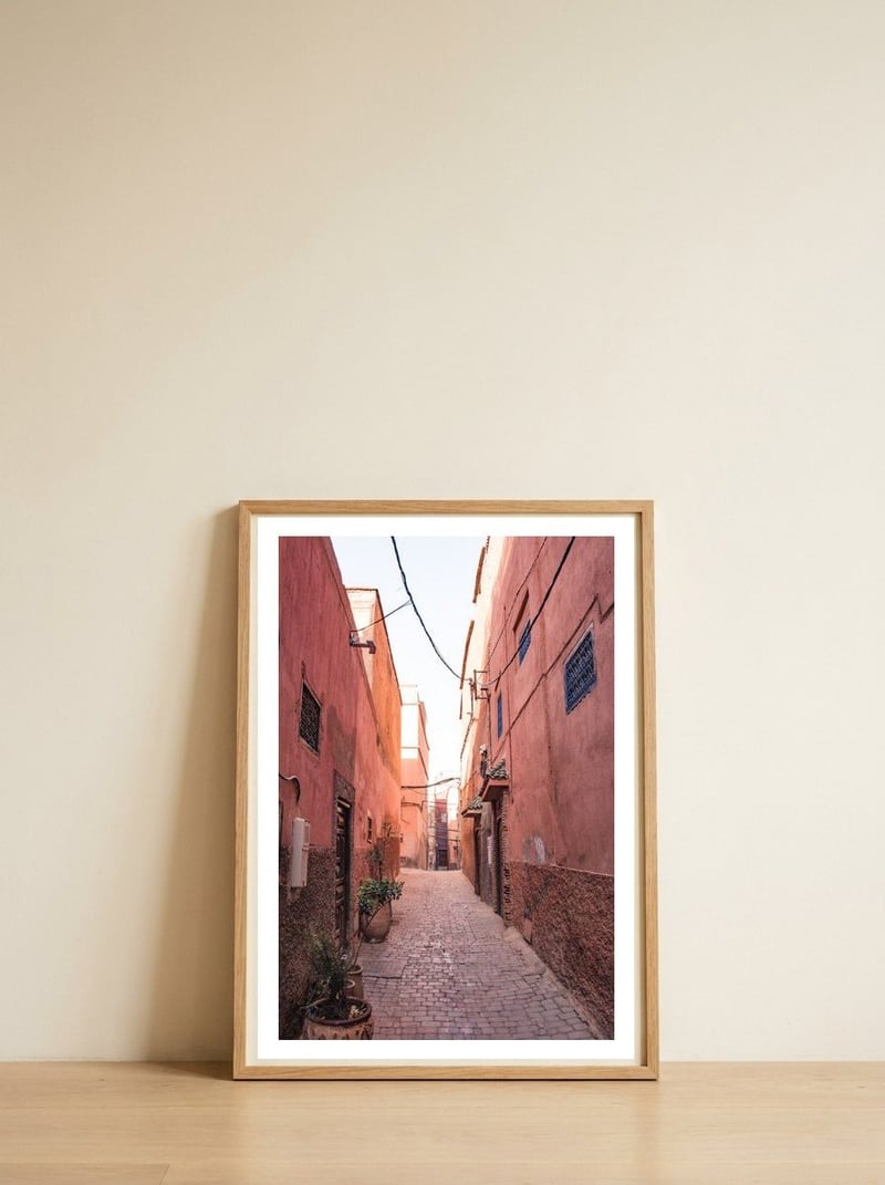 Street Portrait — framed, leaning against the wall