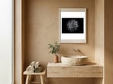 Backyard Flowers In Black And White 20 Flow Version framed in a serene room thumbnail
