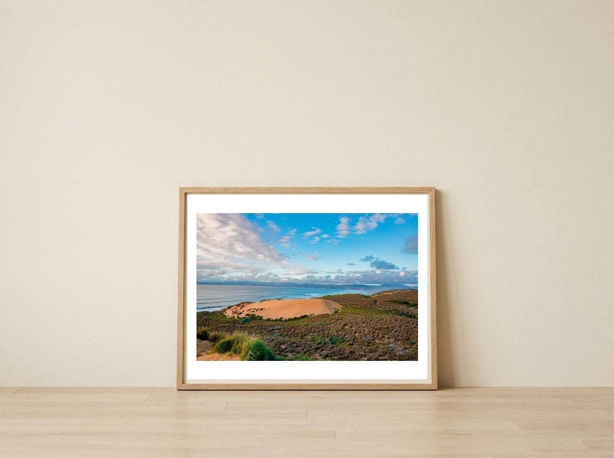 Coastal Sand Dune — framed, leaning against the wall