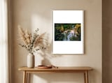 Baker Waterfall - Long Exposure framed in a welcoming room thumbnail