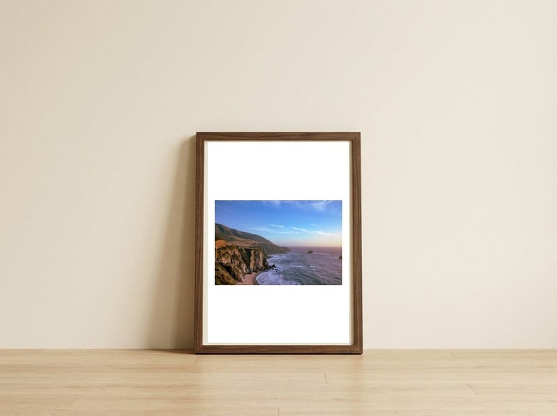 California Sunset — framed, leaning against the wall