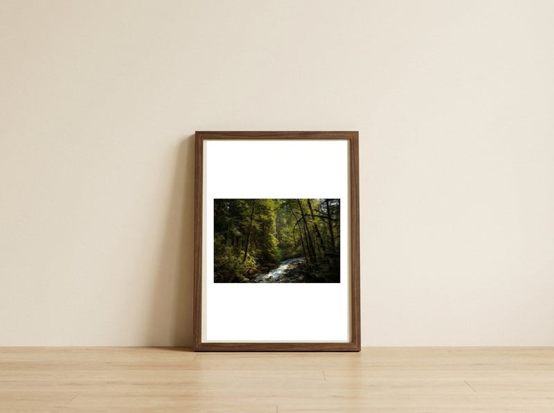Cascade River — framed, leaning against the wall