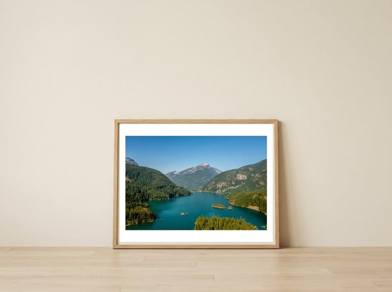 Diablo Lake — framed, leaning against the wall
