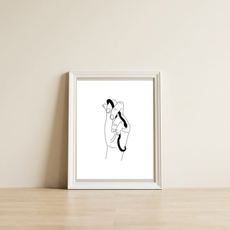 Snake Palm — framed, leaning against the wall