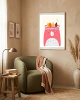 Cute Little Bear Pink framed in a tender room thumbnail