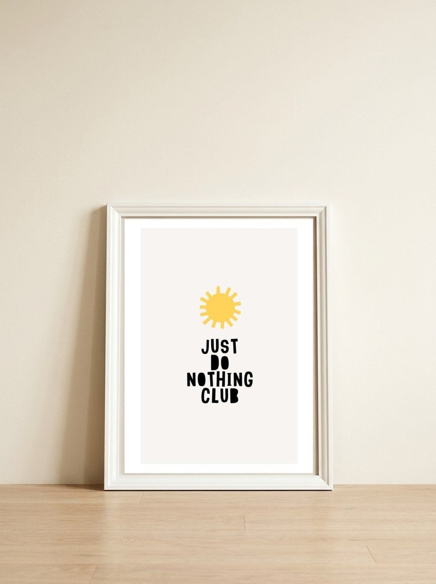 Do Noting Club Yellow — framed, leaning against the wall