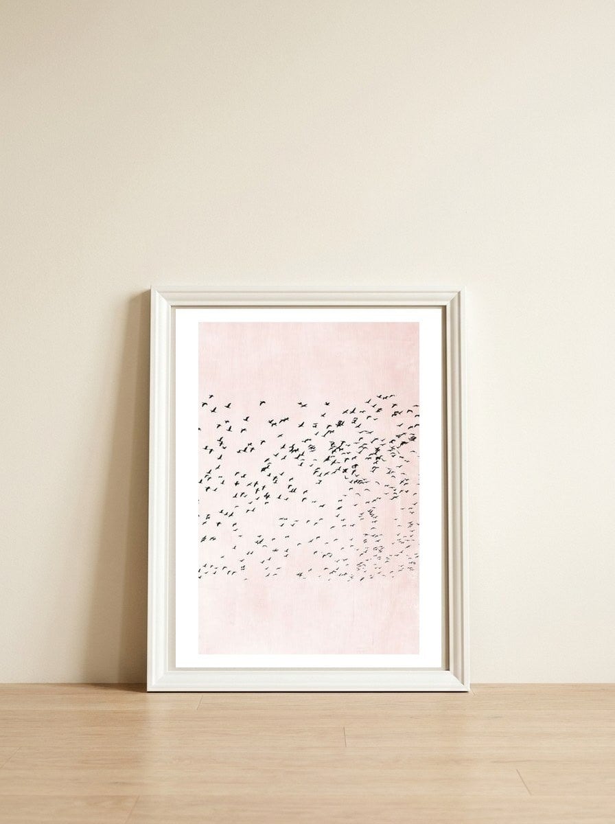 Moving On — framed, leaning against the wall