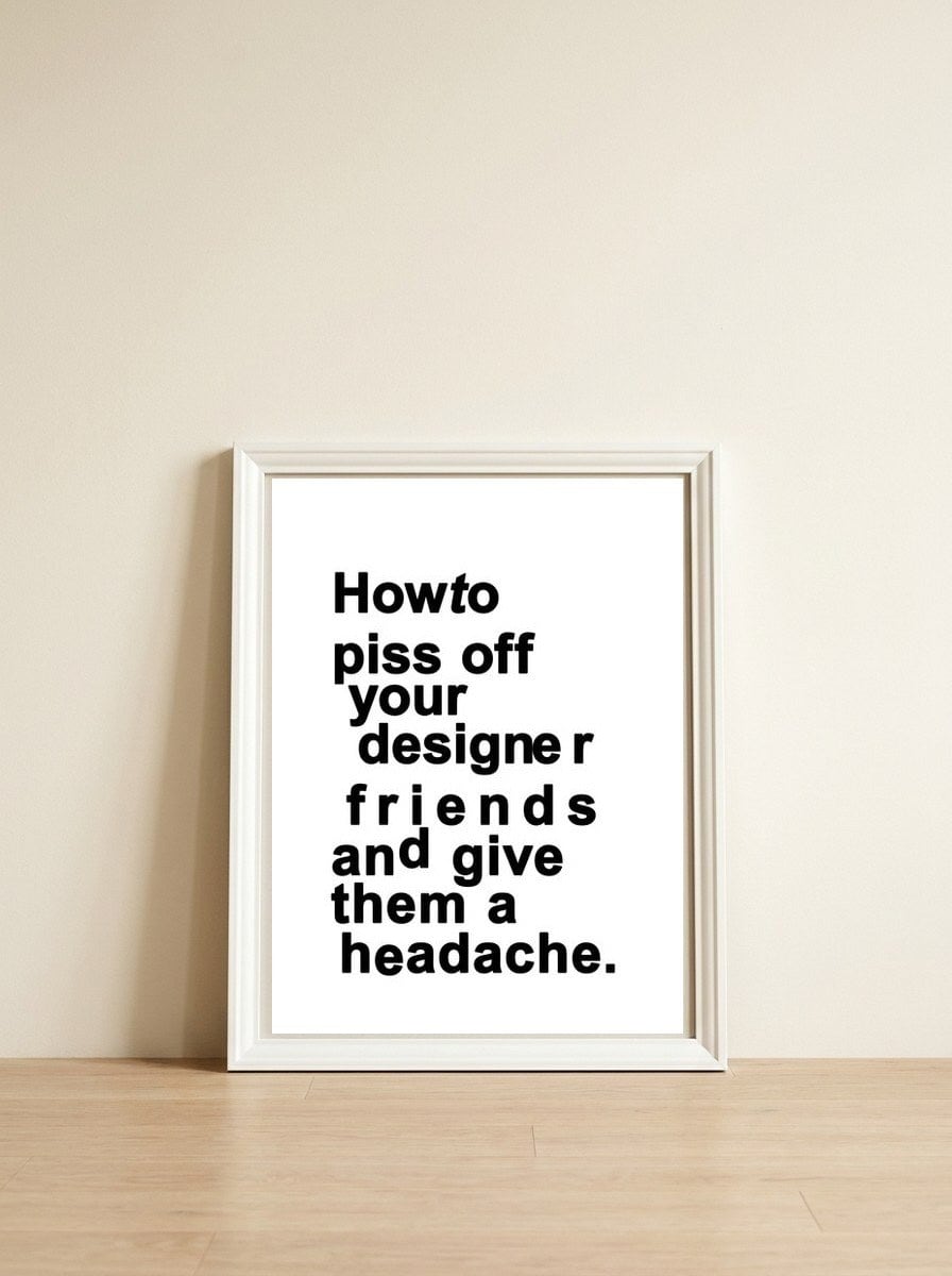 The Headache White — framed, leaning against the wall