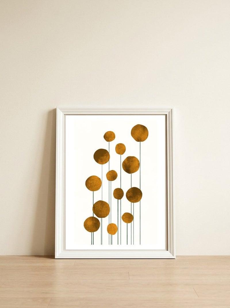 Waterflowers 3 — framed, leaning against the wall