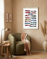 F1 Cars framed in a tender room thumbnail