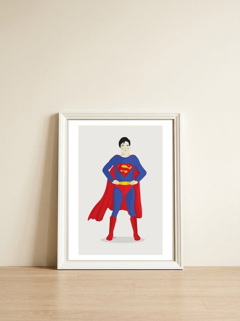 Superheroes  — framed, leaning against the wall