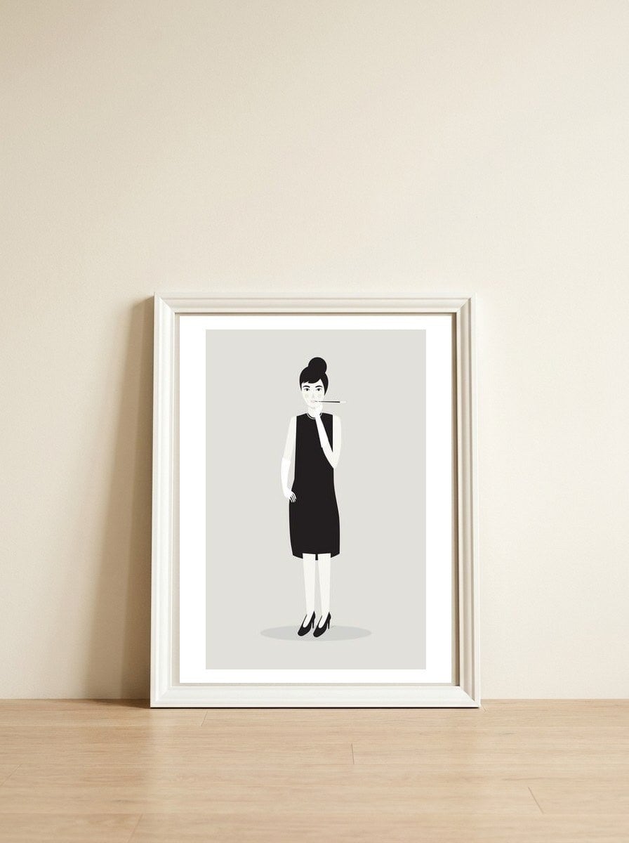 Audrey — framed, leaning against the wall