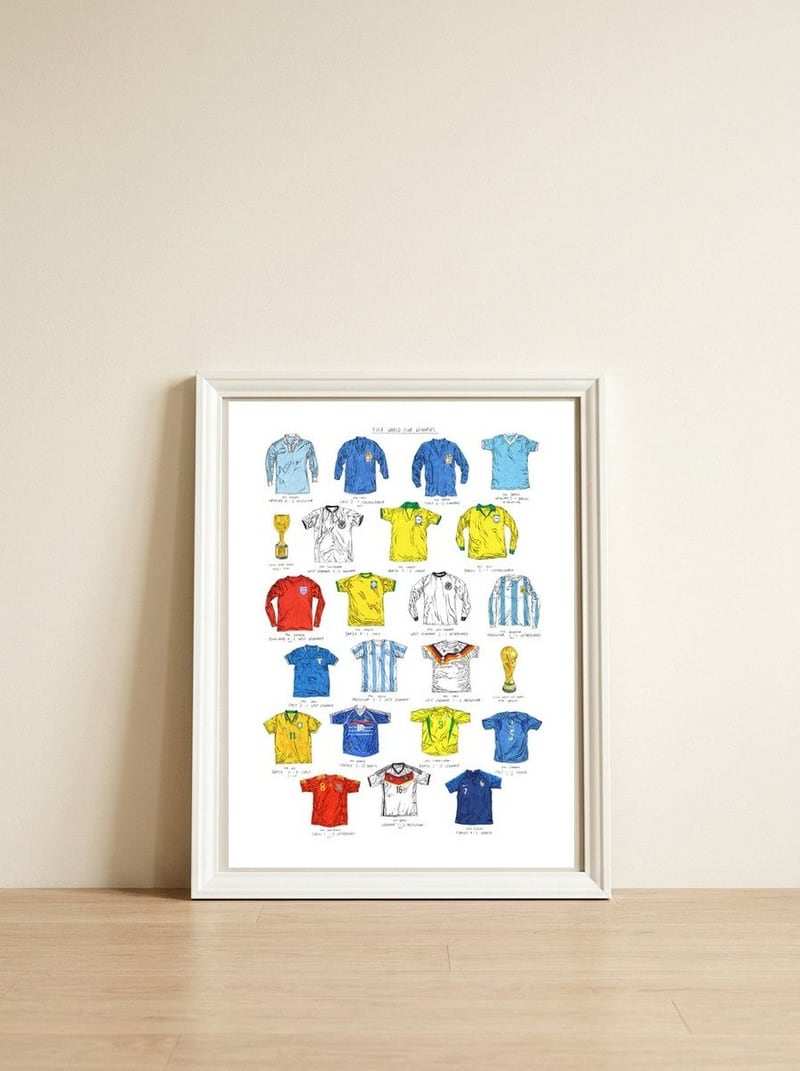FIFA World Cup Winners — framed, leaning against the wall