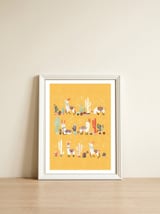 Happy Llama With Cactus In A Pot — framed, leaning against the wall thumbnail