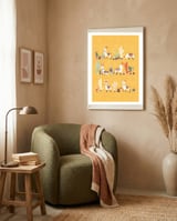Happy Llama With Cactus In A Pot framed in a tender room thumbnail