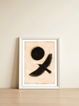Raven And A Black Sun — framed, leaning against the wall thumbnail