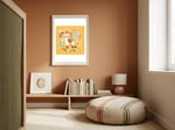 White Llama With Flowers framed in a gentle room thumbnail