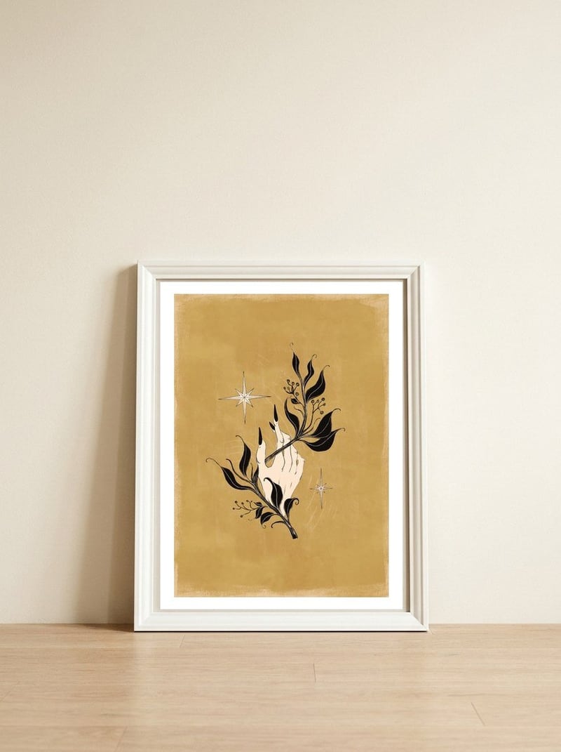Wicked Hand — framed, leaning against the wall